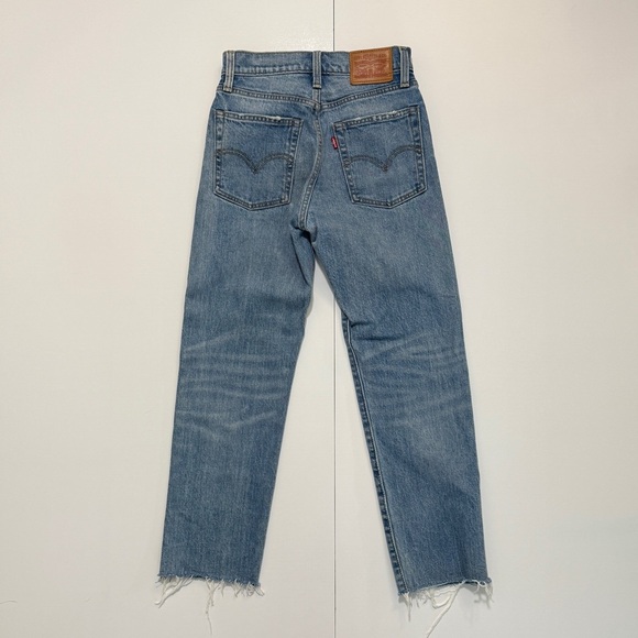 Levi's Raw Hem Straight Leg Medium Wash Jeans - 24 - Picture 9 of 9